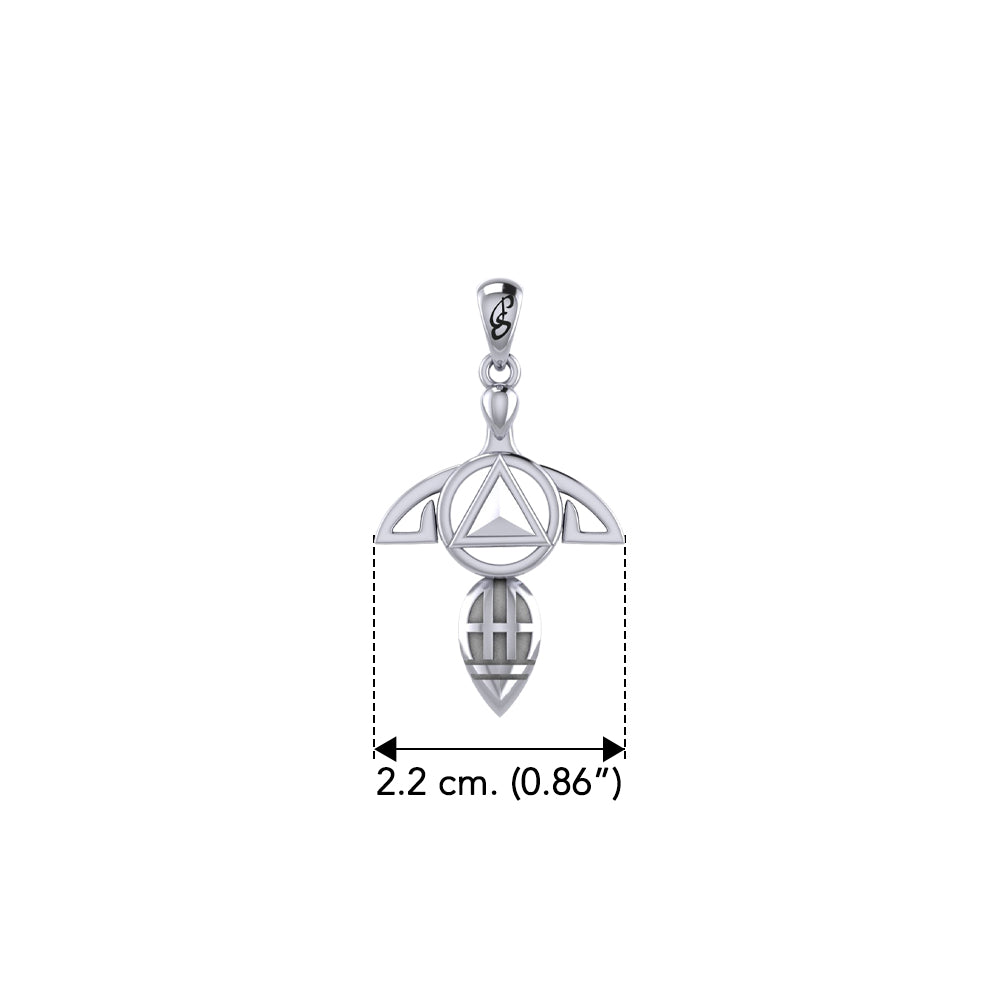 Goddess With AA Recovery Symbol 925 Sterling Silver Pendant For Recovery Support Jewelry