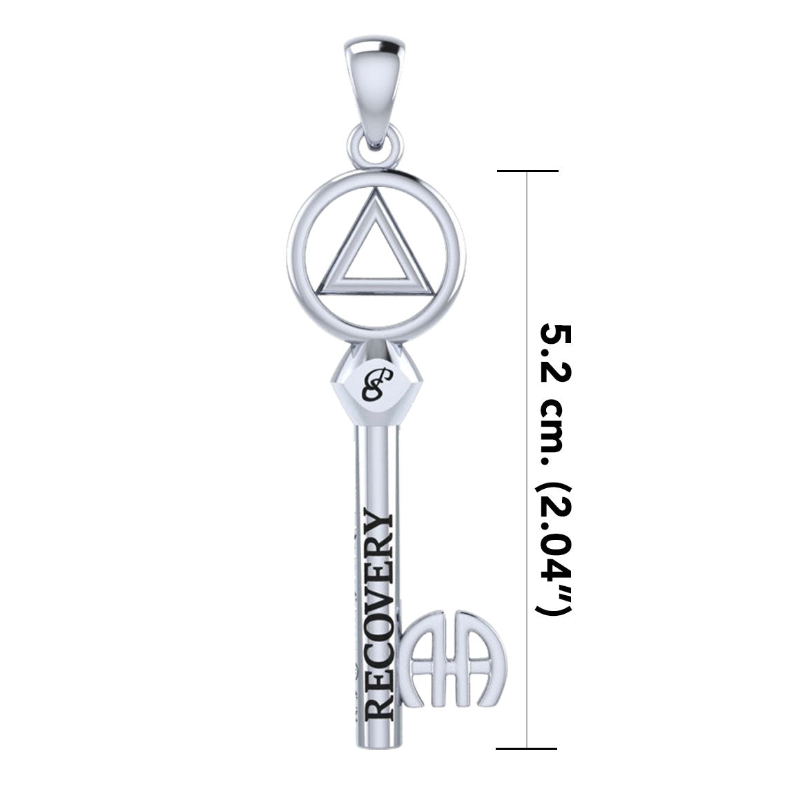 Peter Stone AA Recovery Key of Encouragement Sterling Silver Pendant 925 Jewelry