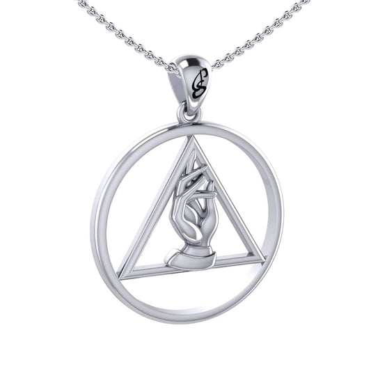 AA Recovery Symbol Christogram Sterling Silver Pendant For Sobriety And Spiritual Guidance