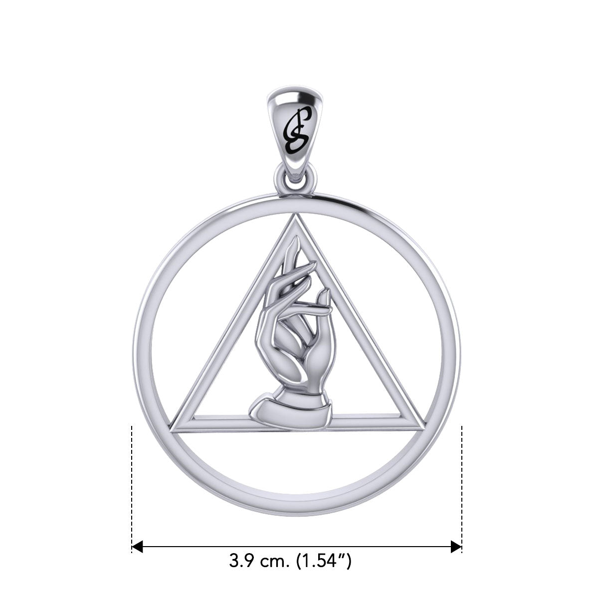 AA Recovery Symbol Christogram Sterling Silver Pendant For Sobriety And Spiritual Guidance