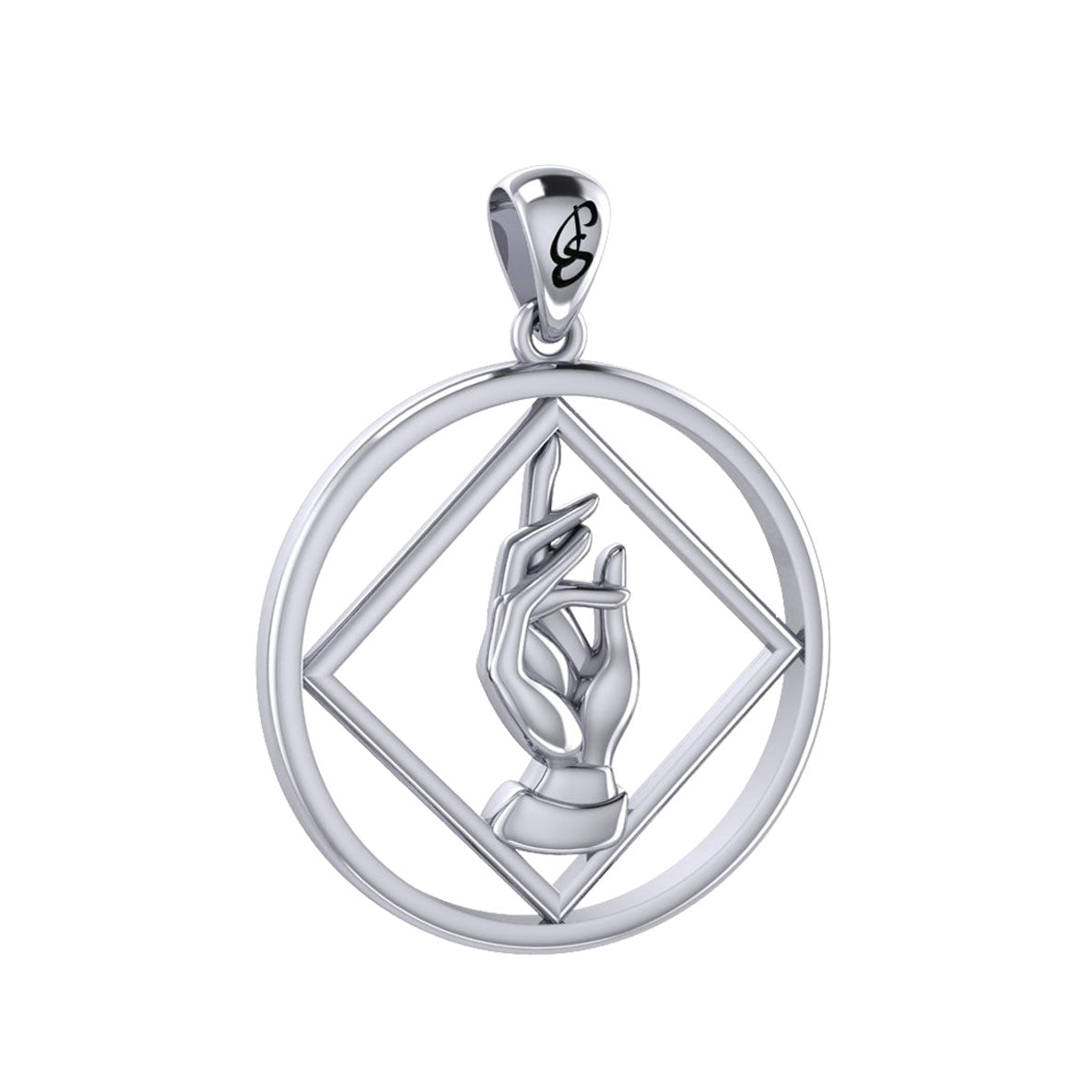 NA Recovery Symbol Christogram Sterling Silver Pendant Jewelry For Recovery Strength Faith And Transformation