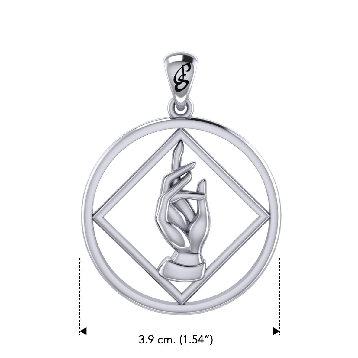 NA Recovery Symbol Christogram Sterling Silver Pendant Jewelry For Recovery Strength Faith And Transformation
