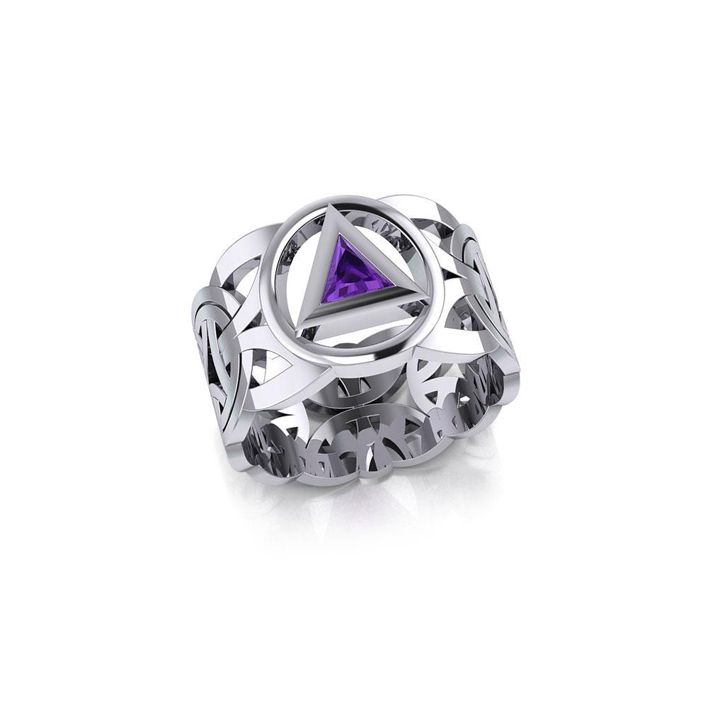 Recovery Viking Sterling Silver Ring With Gemstone Tri2275 Peter Stone AA Recovery Collection