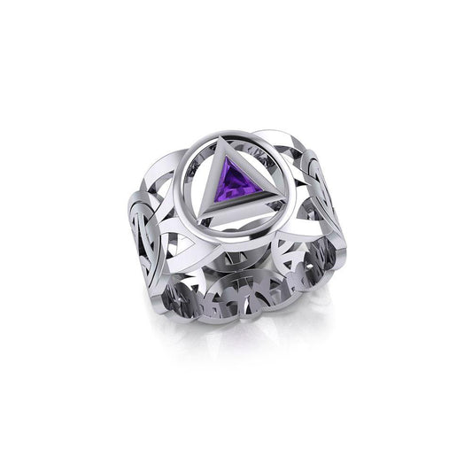 Recovery Viking Sterling Silver Ring With Gemstone Tri2275 Peter Stone AA Recovery Collection