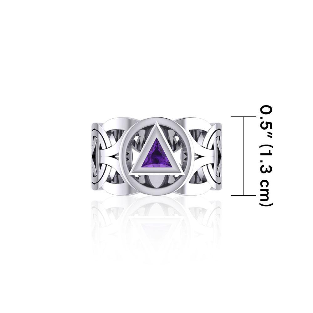 Recovery Viking Sterling Silver Ring With Gemstone Tri2275 Peter Stone AA Recovery Collection