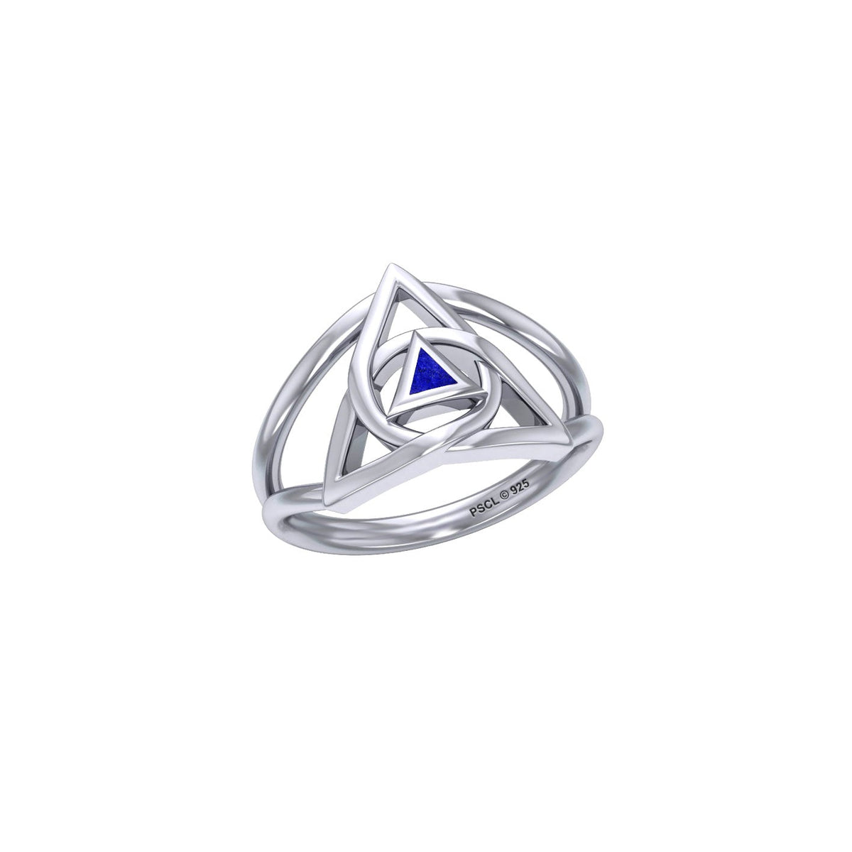 Peter Stone Trinity Sterling Silver Ring with AA Recovery Inlaid Stone Symbol of Resilience