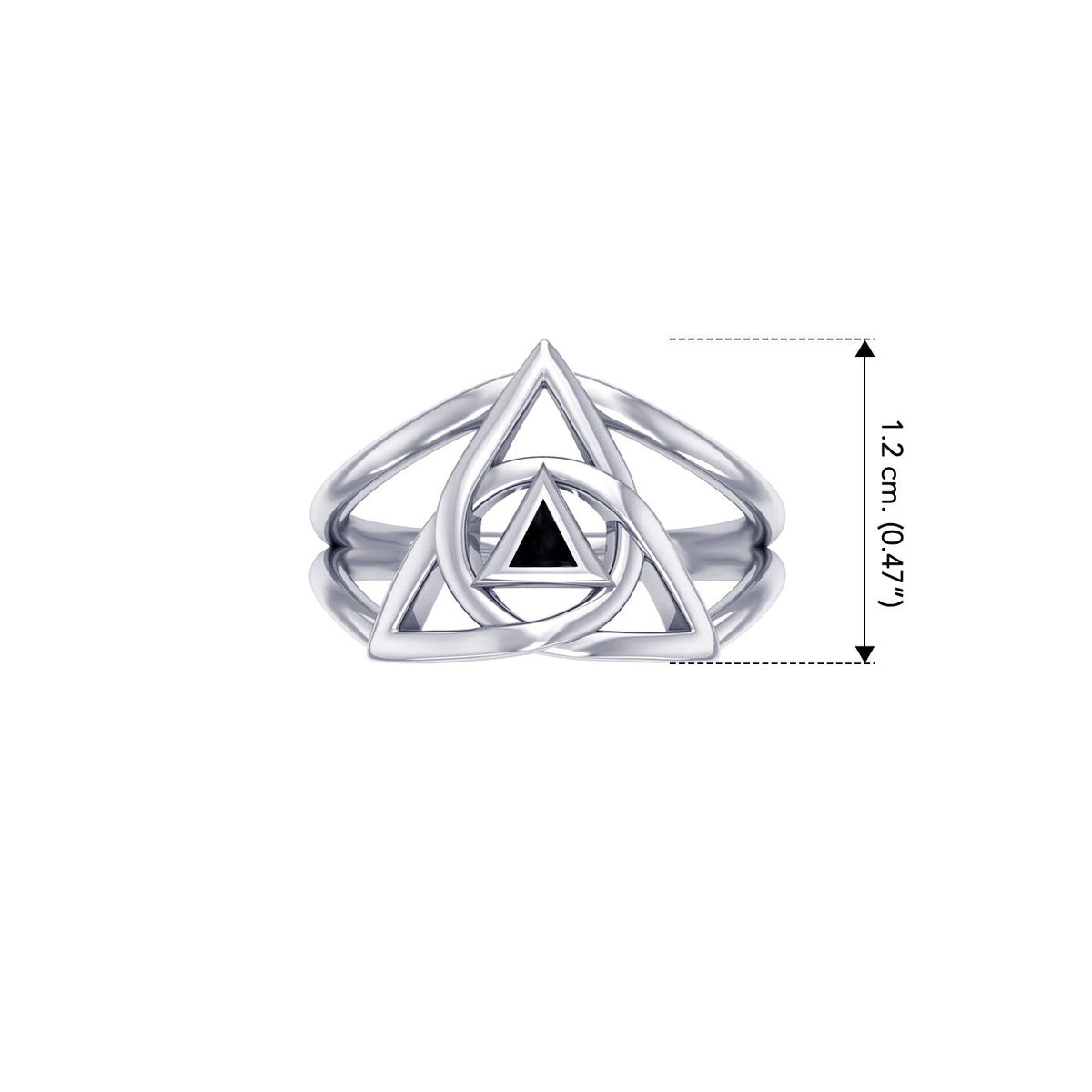 Peter Stone Trinity Sterling Silver Ring with AA Recovery Inlaid Stone Symbol of Resilience