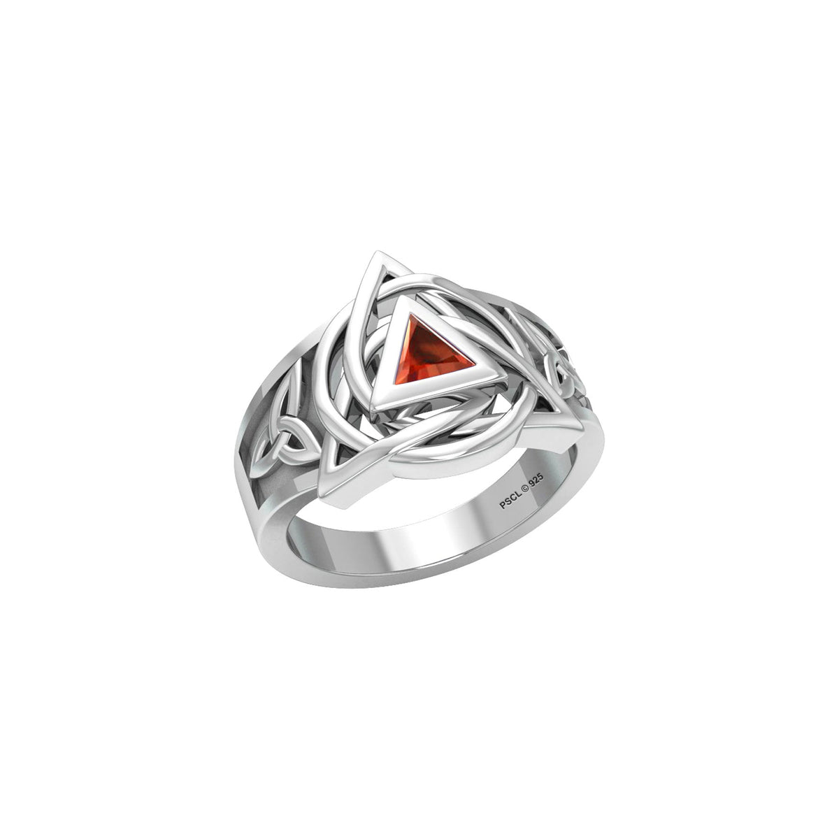 Peter Stone Celtic Triquetra Sterling Silver Ring With AA Recovery Gemstone For Resilience And Recovery