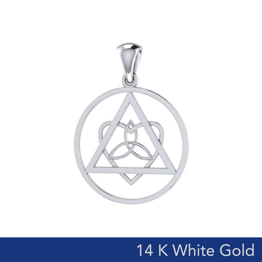 Celtic AA Symbol Pendant 14K White Gold Recovery Jewelry For Healing And Inspiration