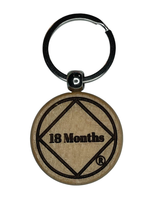 NA Recovery Keychain - Wooden Milestone Gift for Narcotics Anonymous Anniversary - Custon Name and Cleandate Keychain