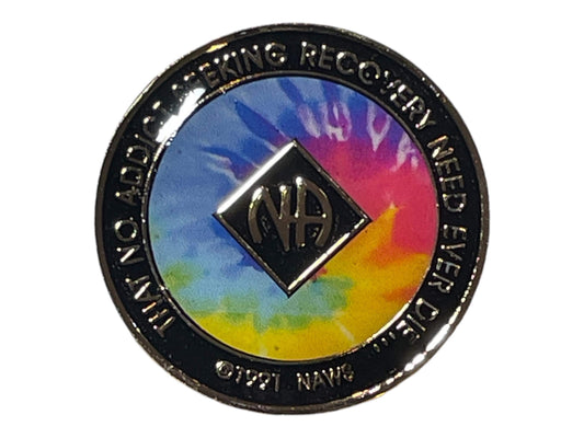 Narcotics Anonymous Medallion - Customizable Sobriety Medallion - Celebrate Recovery Milestones with personalized chip - tiedye na medallion