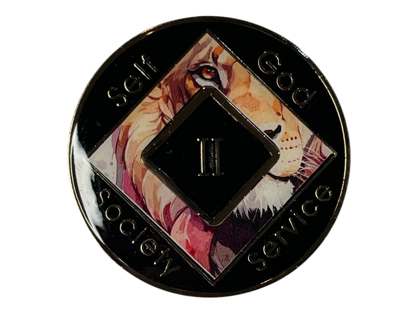 Colorful NA Medallion | Custom Narcotics Anonymous Recovery Coin | Unique Sobriety Gifts | Bold Lion Recovery Medallion