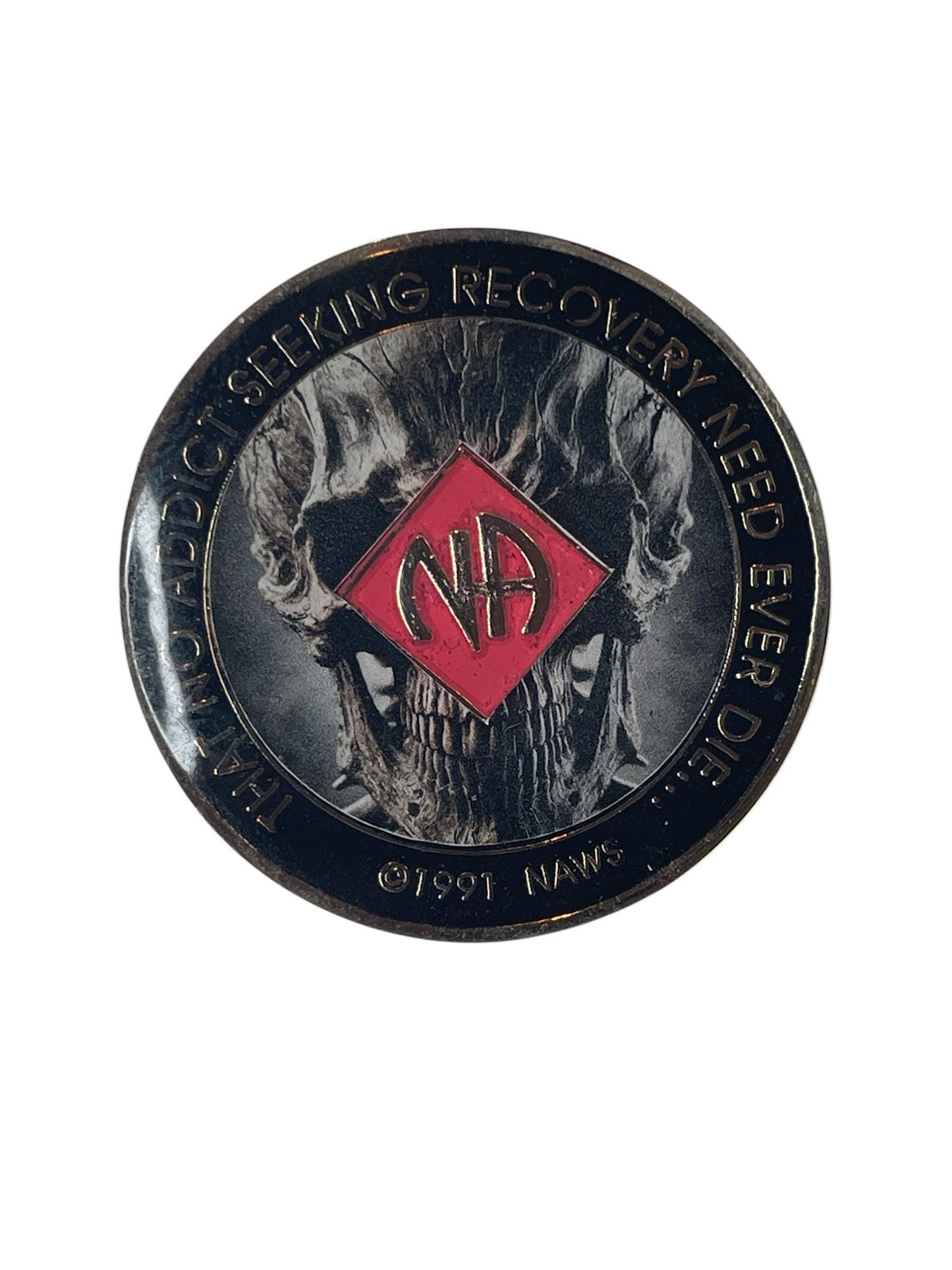 Personalized NA Recovery Medallion | Handcrafted Narcotics Anonymous Coin | Clean Time Tokens | Skull Recovery Medallion