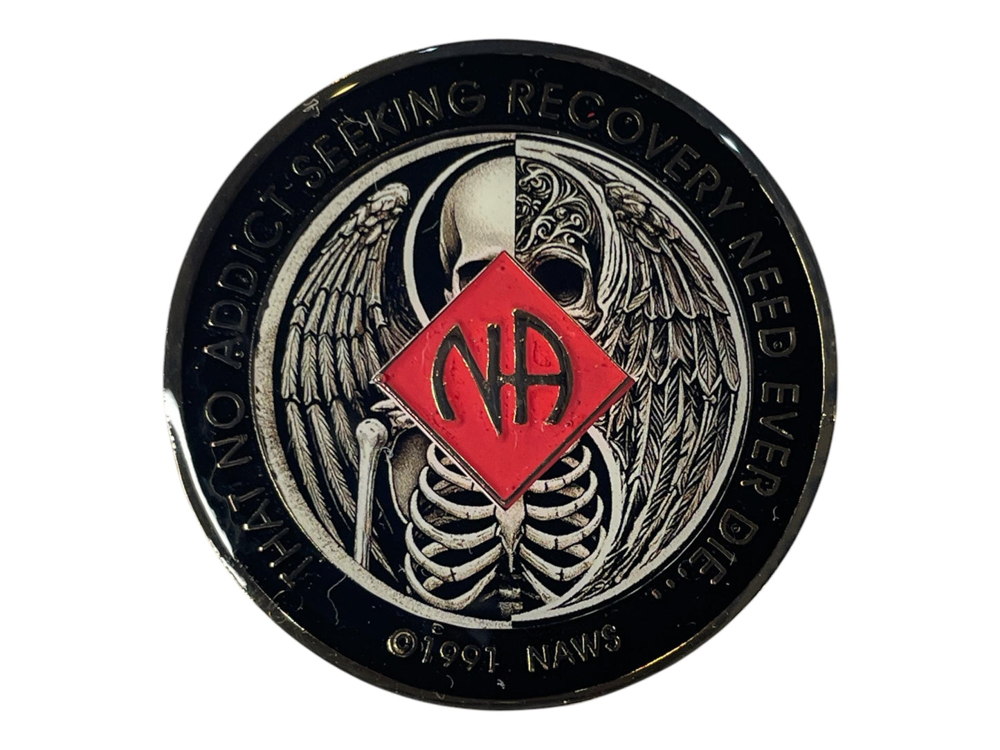 Angel & Skeleton Narcotics Anonymous Coin