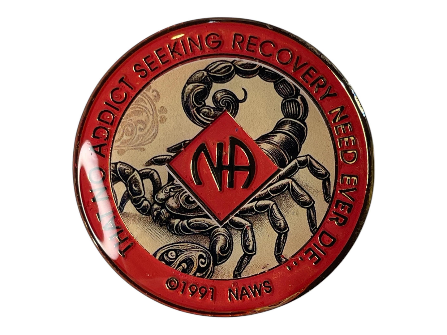 12-Step Milestone Medallion - Custom Name and Date Recovery Coin for Sobriety - Scorpion Recovery Medallion NA