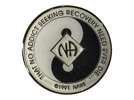 Colorful NA Medallion | Custom Narcotics Anonymous Recovery Coin | Unique Sobriety Gifts | Classic Yin Yang Recovery Medallion