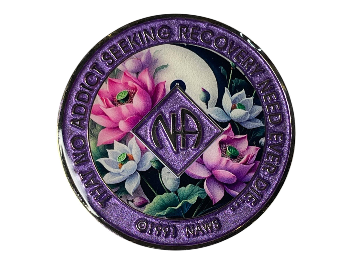 Yin Yang Lotus Flower Recovery Medallion | Bronze Narcotics Anonymous