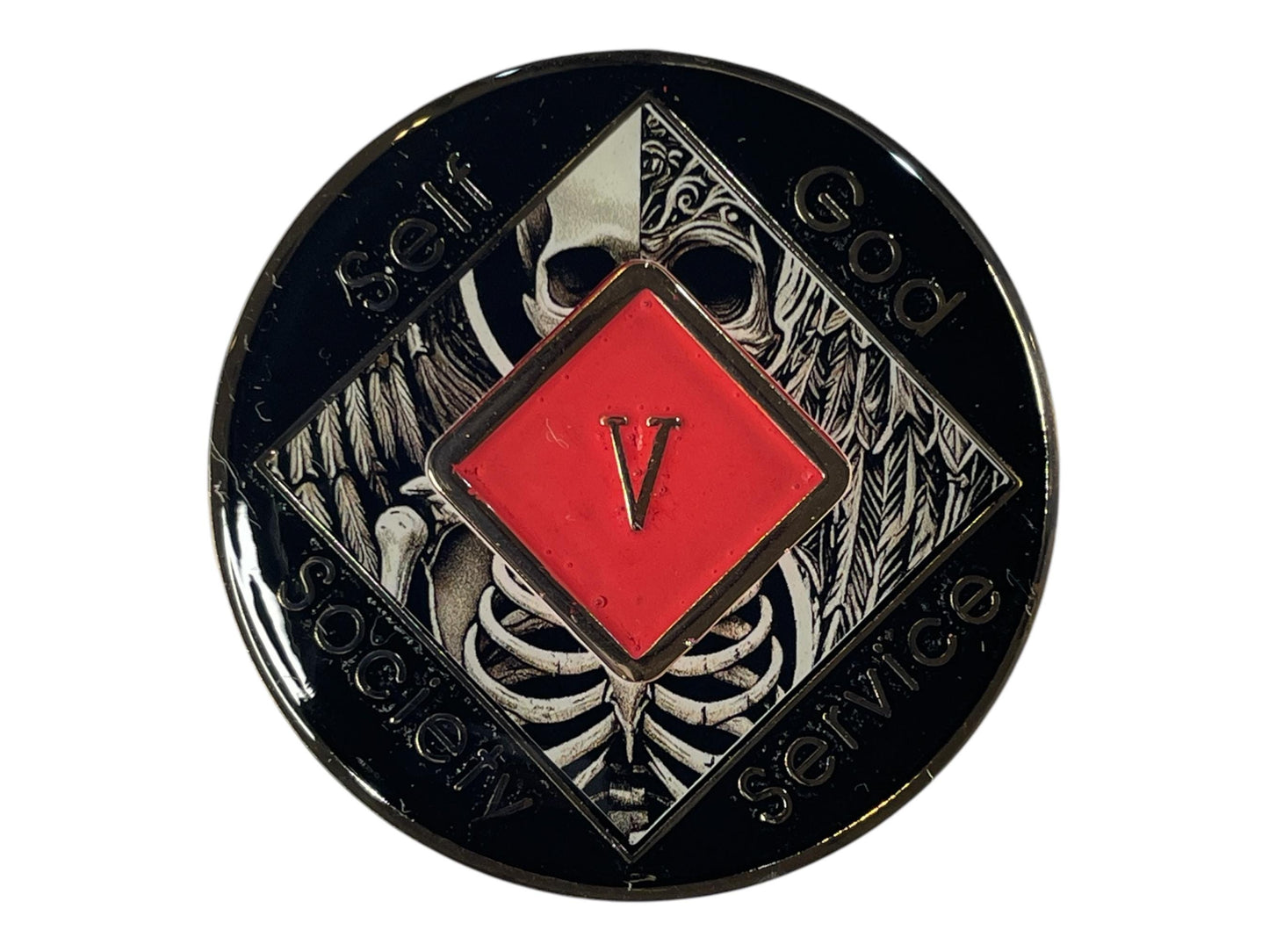 Angel & Skeleton Narcotics Anonymous Coin
