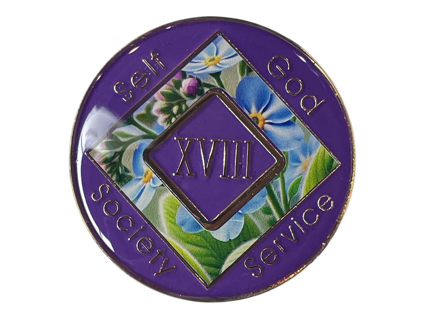 Forget Me Not Narcotics Anonymous Medallion | Custom NA Recovery Coin | Anniversary Milestone Chip