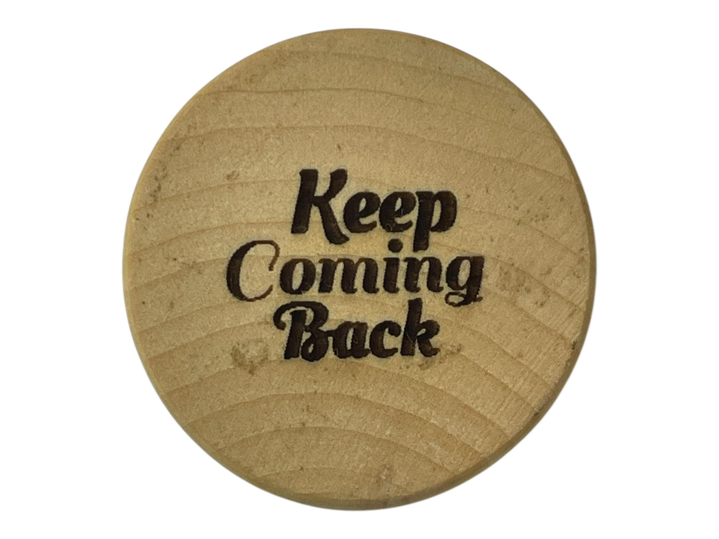 Engraved Wood Recovery Token: No Matter What Club Sobriety Gift