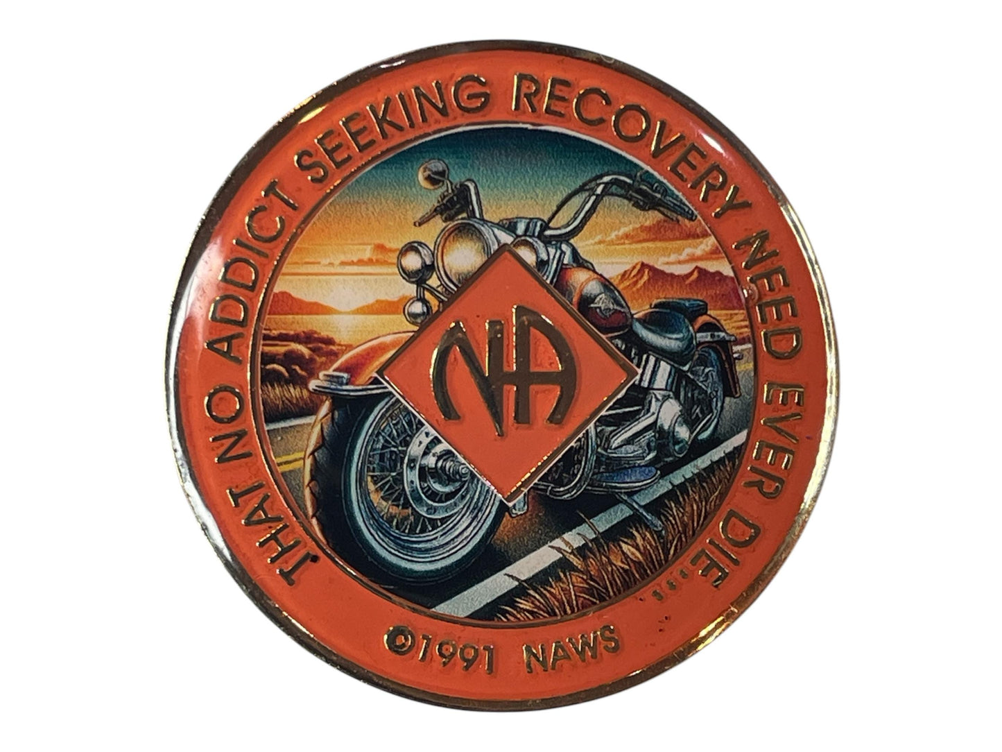 NA Medallion | Motorcycle Recovery Token | Bronze Sobriety Coin
