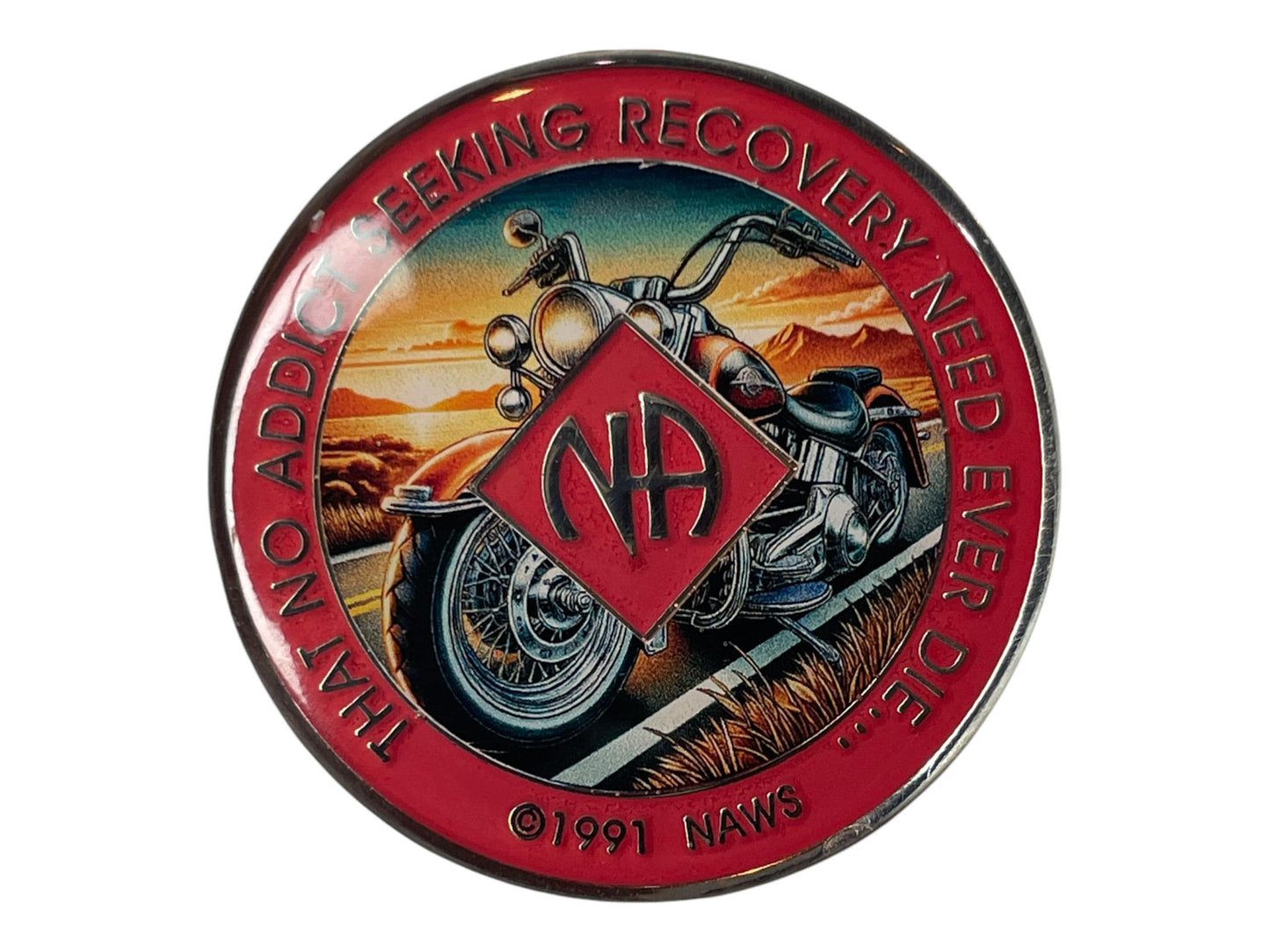NA Medallion | Motorcycle Recovery Token | Bronze Sobriety Coin