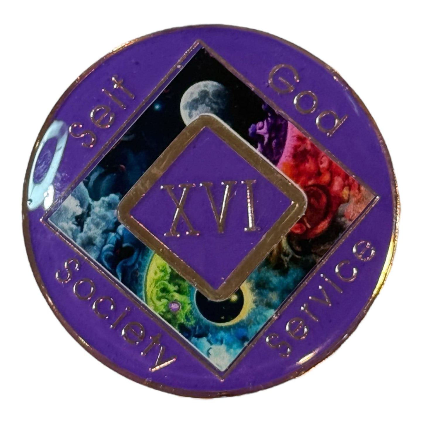 Universe Yin Yang Narcotics Anonymous Recovery Medallion | Bronze Sobriety Token