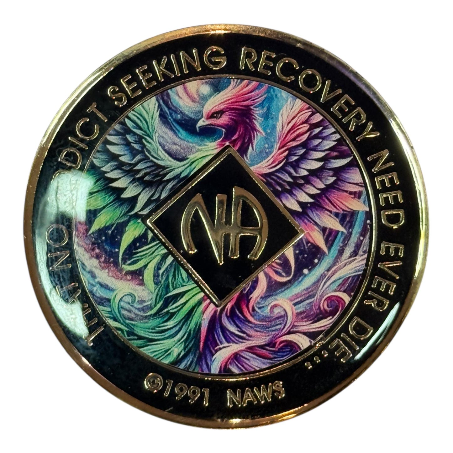 Phoenix Narcotics Anonymous Recovery Medallion | Bronze Sobriety Token