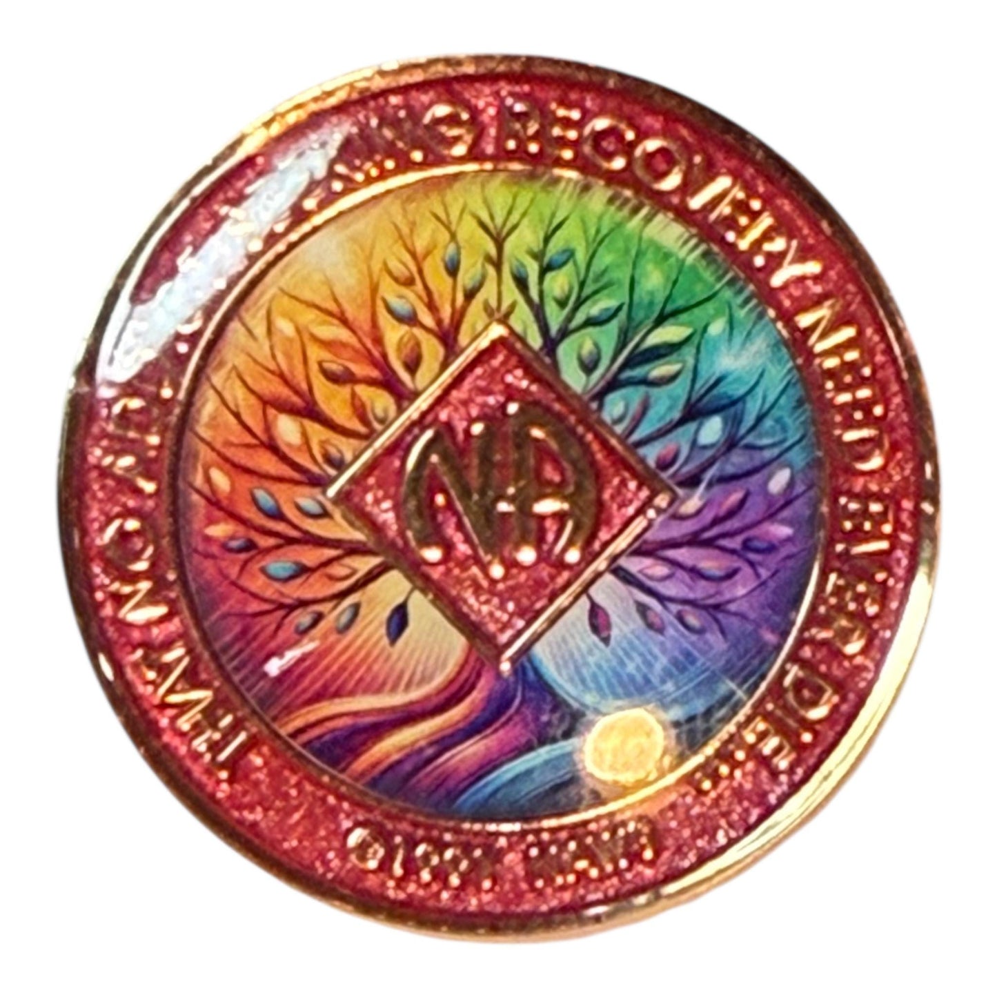 Bronze Tree of Life NA Medallion: Narcotics Anonymous Recovery Gift