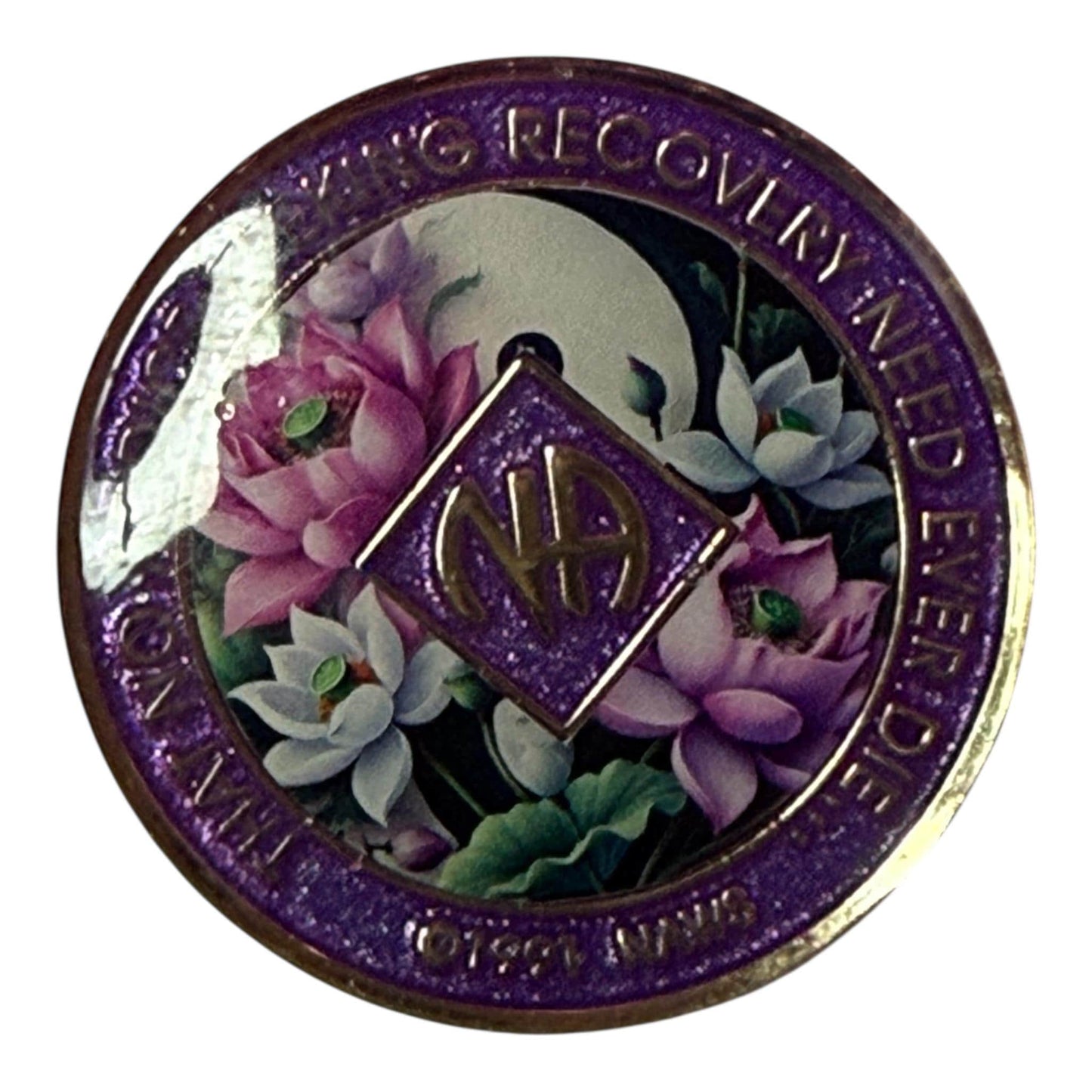 Yin Yang Lotus Flower Recovery Medallion | Bronze Narcotics Anonymous