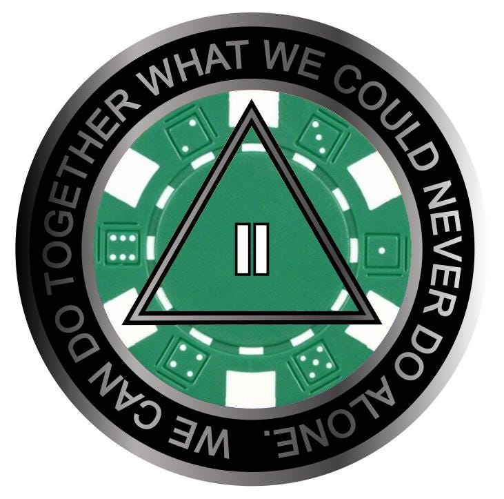 Poker Chip AA Medallion – Casino Sobriety Coin with Serenity Prayer | Resin Finish