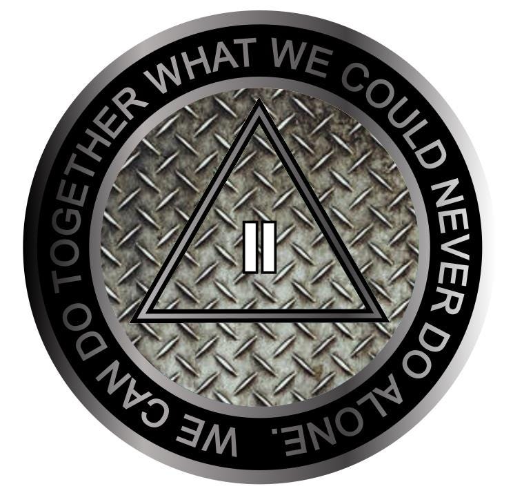 Diamond Plate AA Medallion | Sobriety Chip with Serenity Prayer