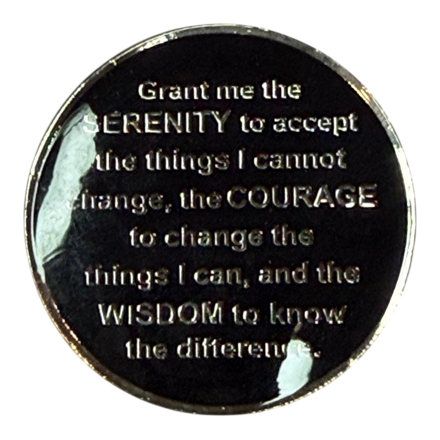 Diamond Plate AA Medallion | Sobriety Chip with Serenity Prayer