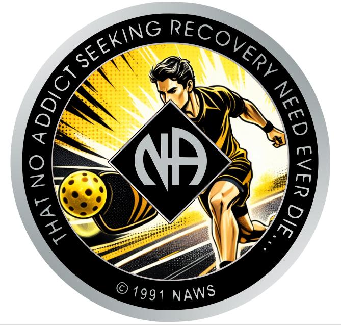 Pickleball NA Recovery Medallion – Custom Narcotics Anonymous Clean Time Coin, Sports-Inspired Sobriety Token