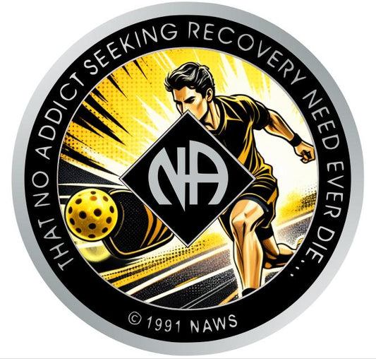 Pickleball NA Recovery Medallion – Custom Narcotics Anonymous Clean Time Coin, Sports-Inspired Sobriety Token