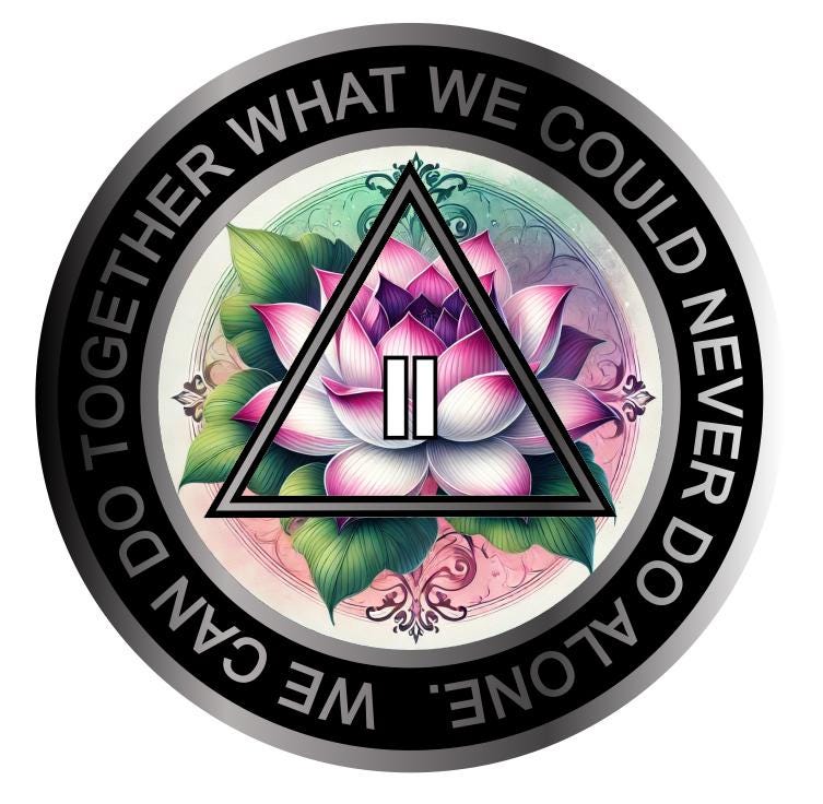 Lotus Flower AA Medallion – Spiritual Recovery Chip, Sober Milestone, Resin Finish