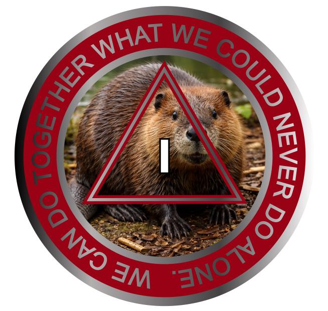 AA Medallion – Beaver Design | 38mm Sobriety Chip | Alcoholics Anonymous Clean Time Coin