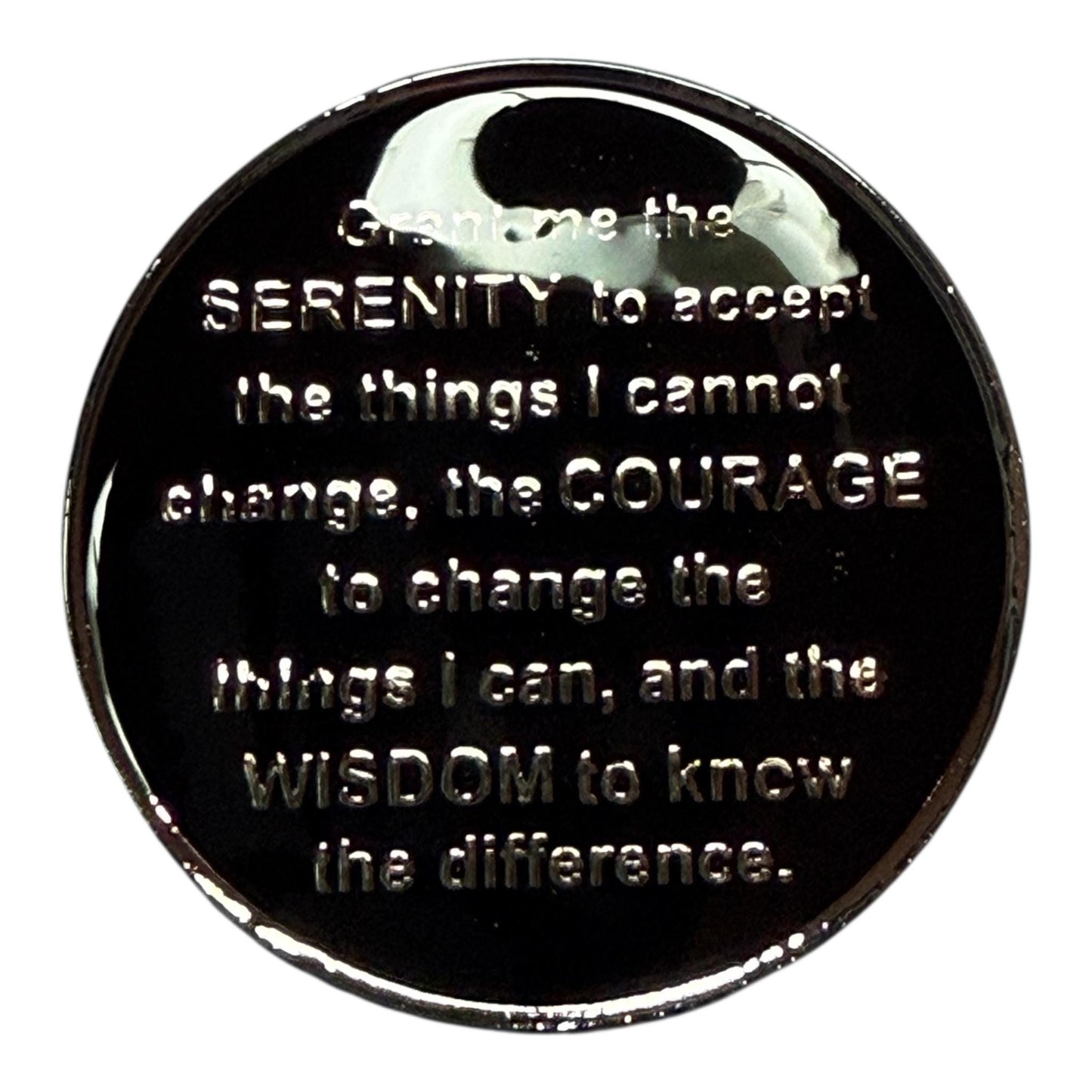 Sobriety Medallion with Universe Yin Yang Design, AA Milestone Chip, Recovery Token