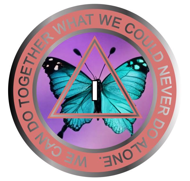 Butterfly Sobriety Medallion: Serenity Prayer | Silver Finish