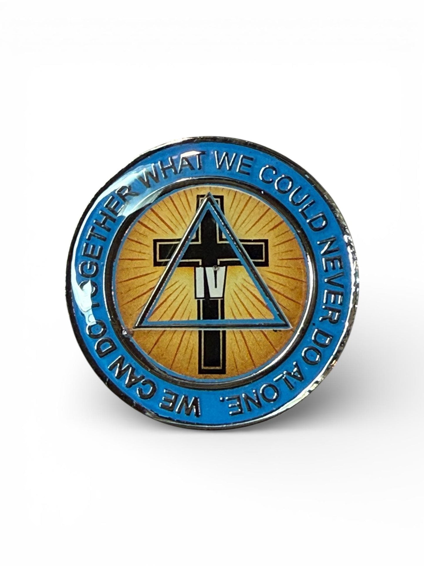 Christian Cross AA Sobriety Medallion – Faith-Based Recovery Chip with Serenity Prayer - Resin Finish
