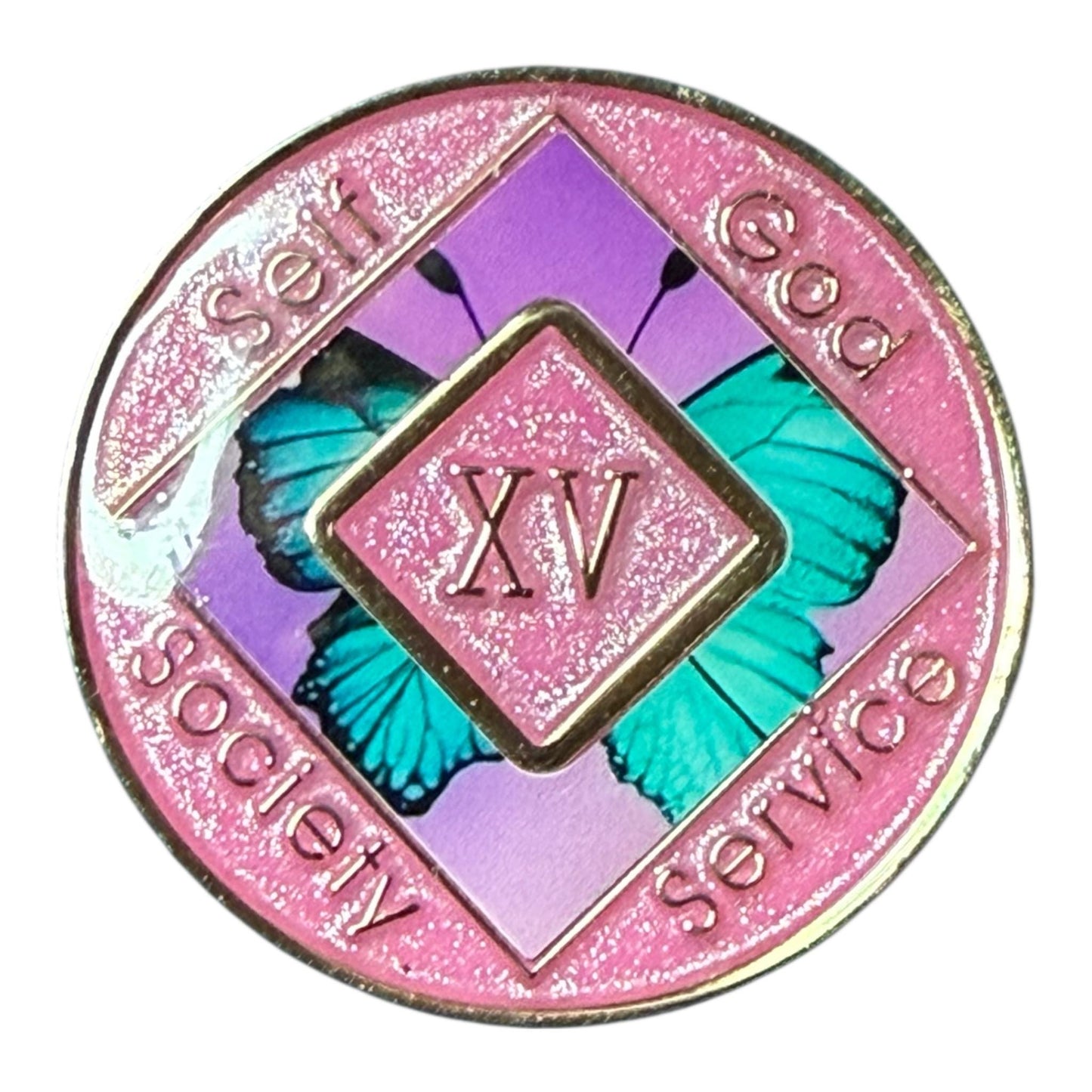 Teal Butterfly NA Medallion – 34mm Recovery Coin