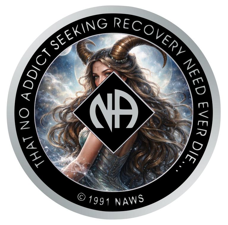Capricorn NA Recovery Medallion – Earthy Strength & Celestial Grace