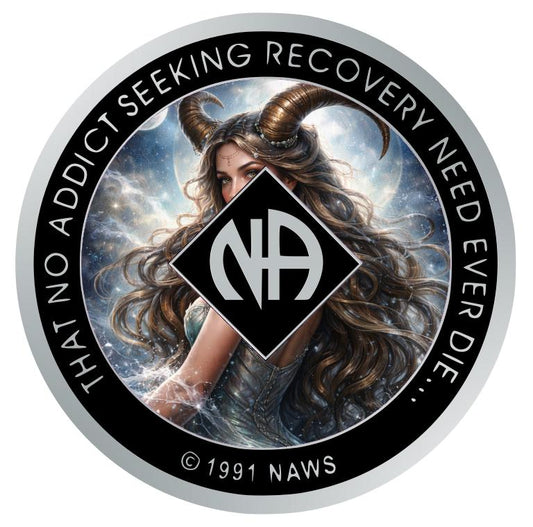 Capricorn NA Recovery Medallion – Earthy Strength & Celestial Grace