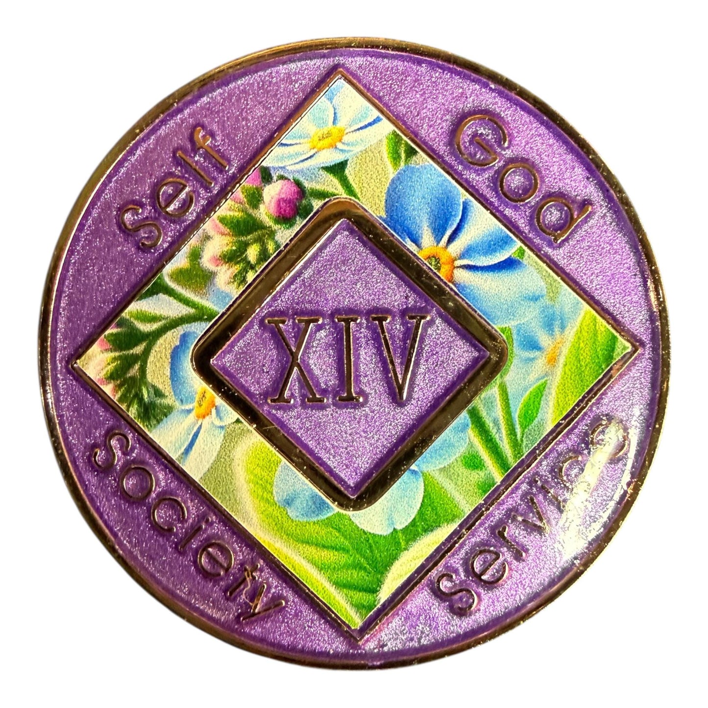Forget Me Not Narcotics Anonymous Medallion | Custom NA Recovery Coin | Anniversary Milestone Chip