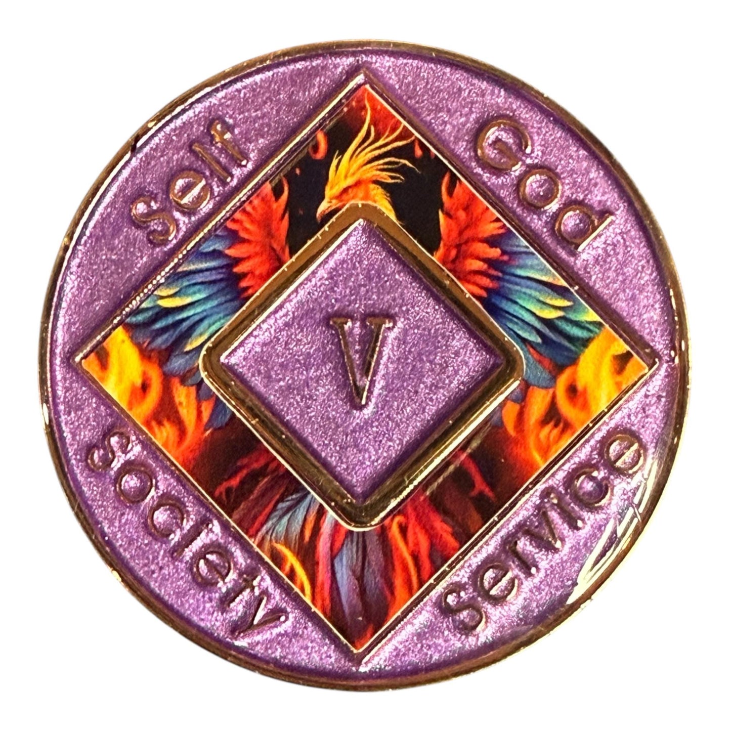 Phoenix NA Medallion - Narcotics Anonymous Sobriety Coin - Custom Recovery Chip - Milestone Clean Time Token