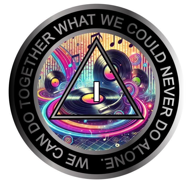 AA Vinyl Record Medallion – Any Year Sobriety Chip – “We Can Do Together”