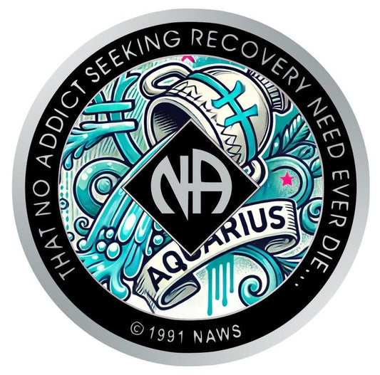 NA Zodiac Medallion – Aquarius – Recovery Chip