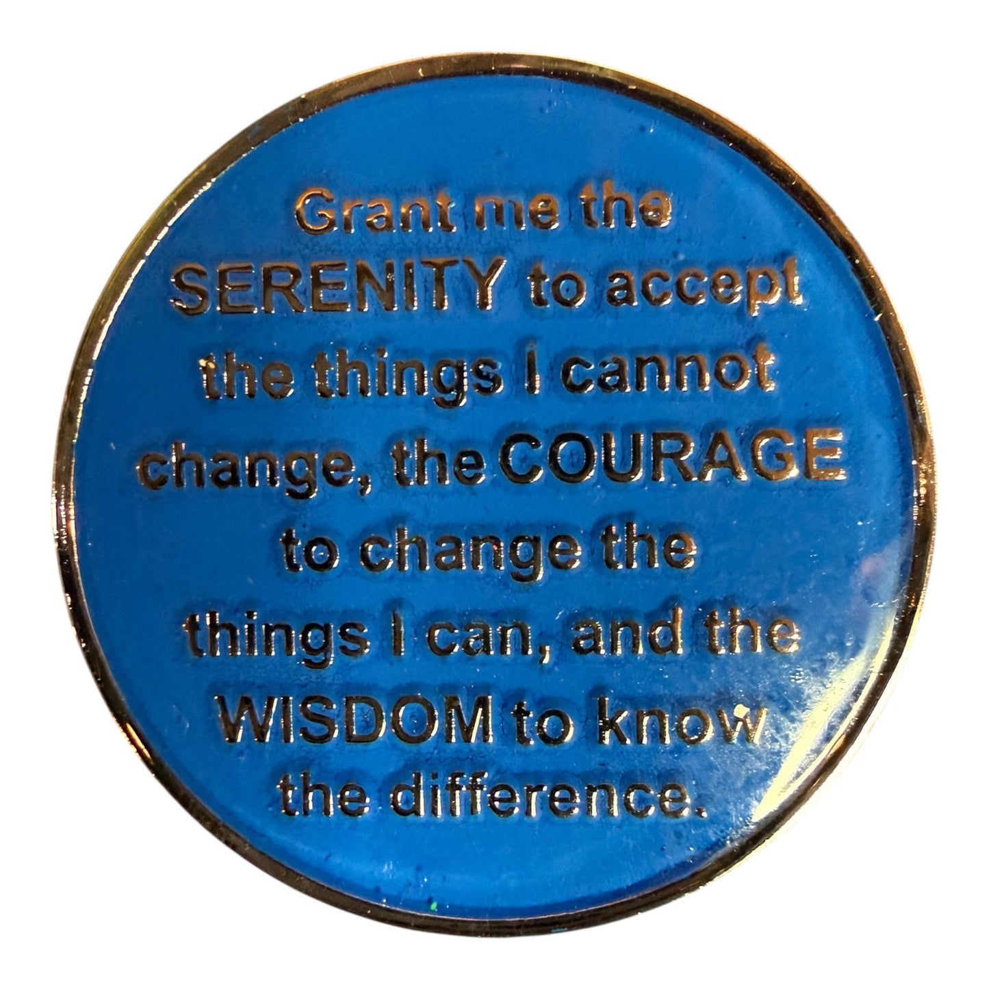 American Flag AA Recovery Medallion: Serenity Prayer Sobriety Token - Resin Finish