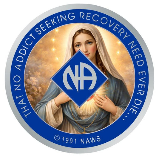 Mother Mary NA Recovery Medallion | Healing, Hope, and Grace