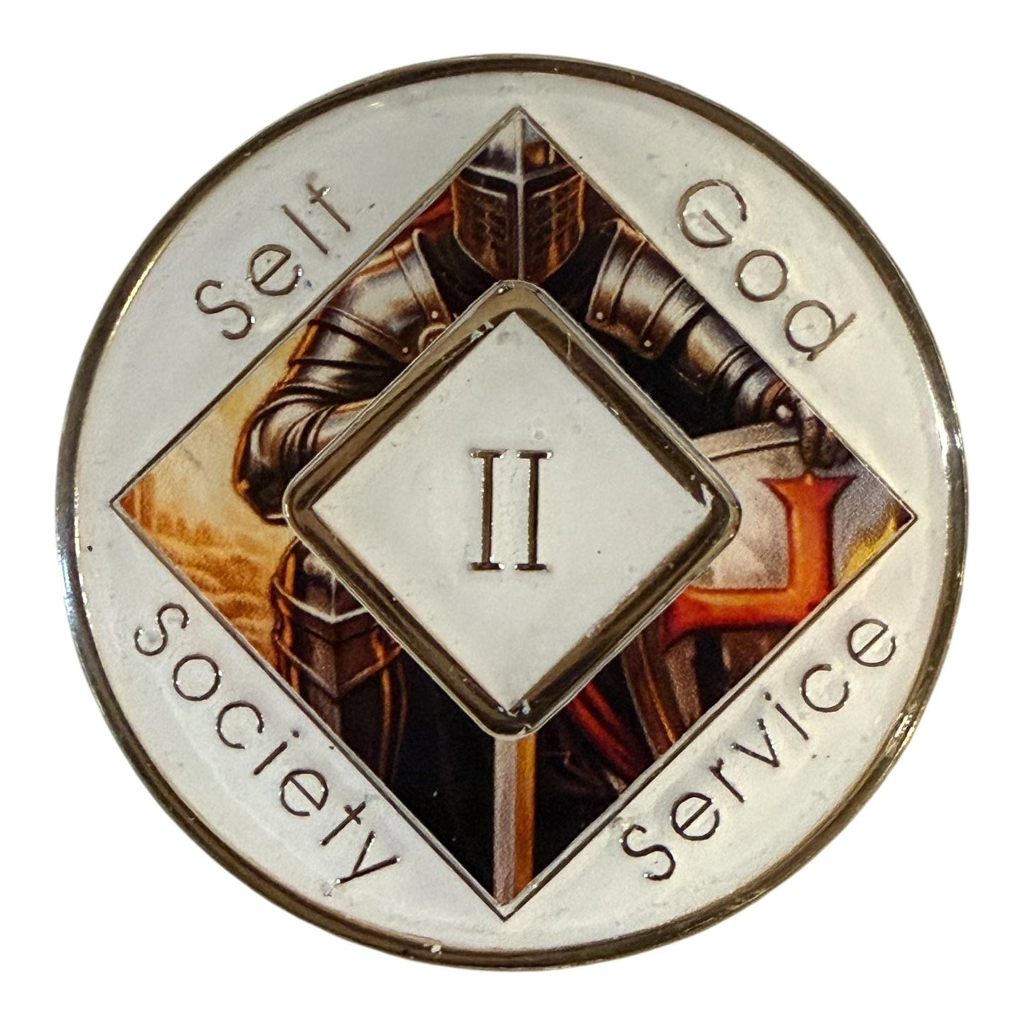 Sacred Warrior NA Medallion – Knight of Faith Sobriety Chip | Resin Finish